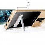 Wholesale Galaxy S9 Clear Armor Bumper Kickstand Case (Gold)